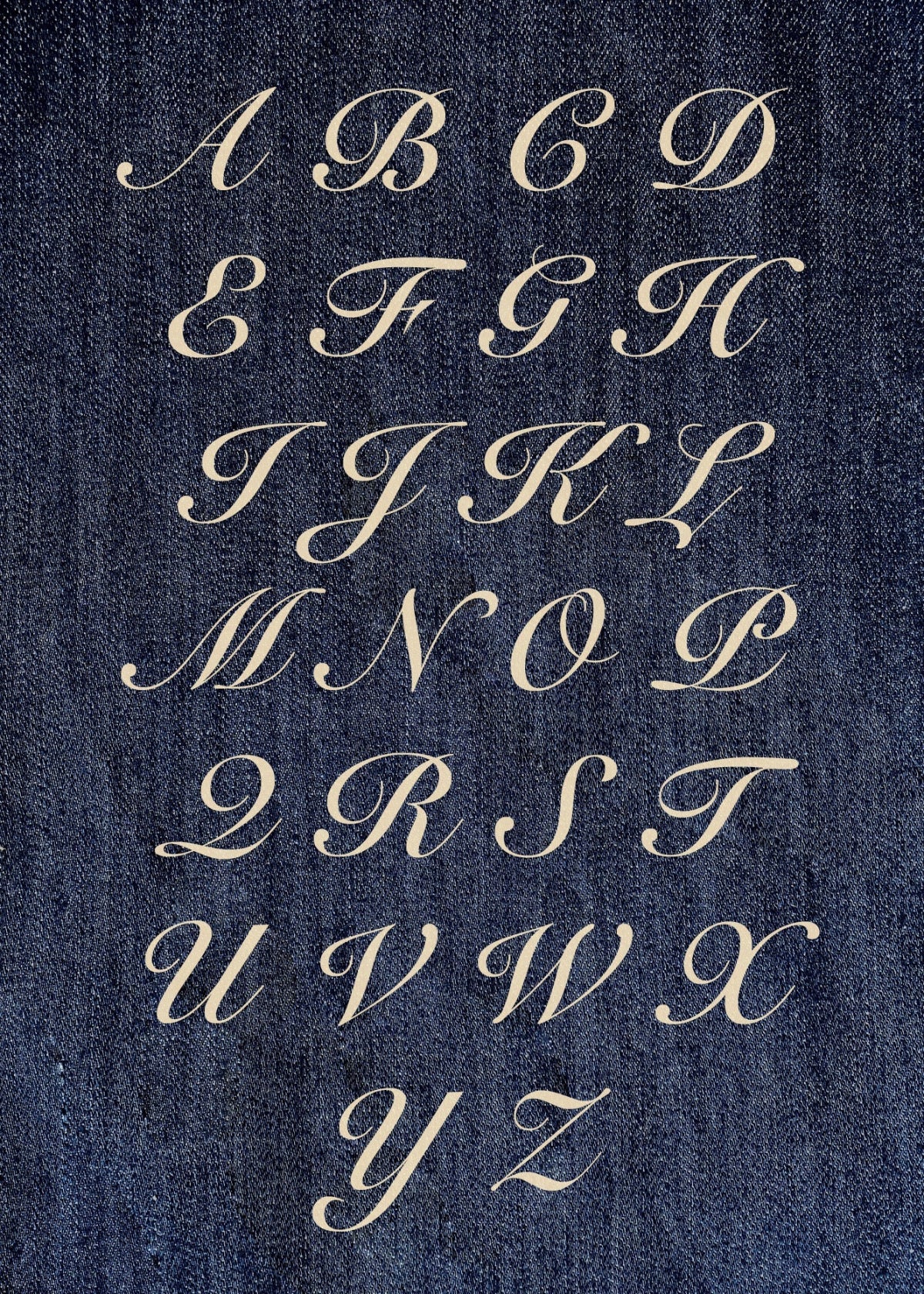 monogram embroidery font off white