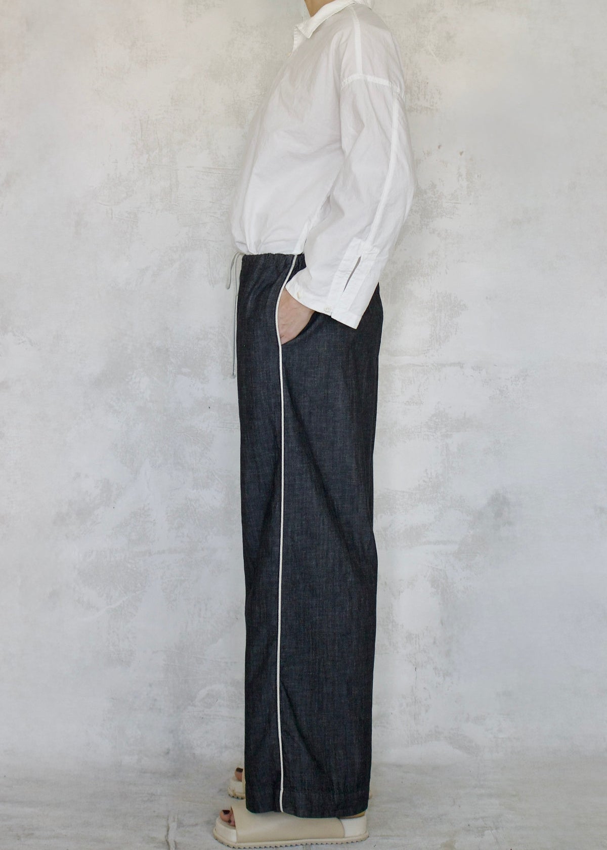 Denim PJ Garner's Pant side white piping