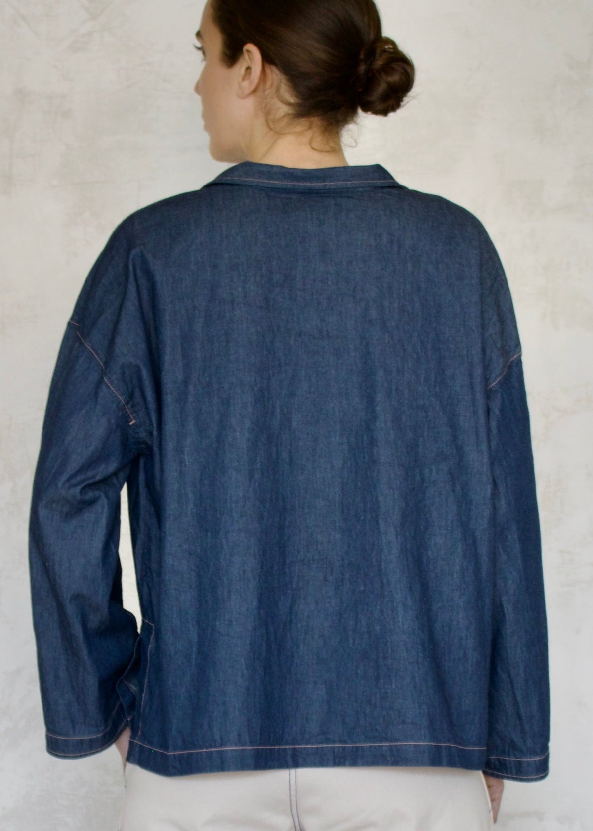 denim popover top back
