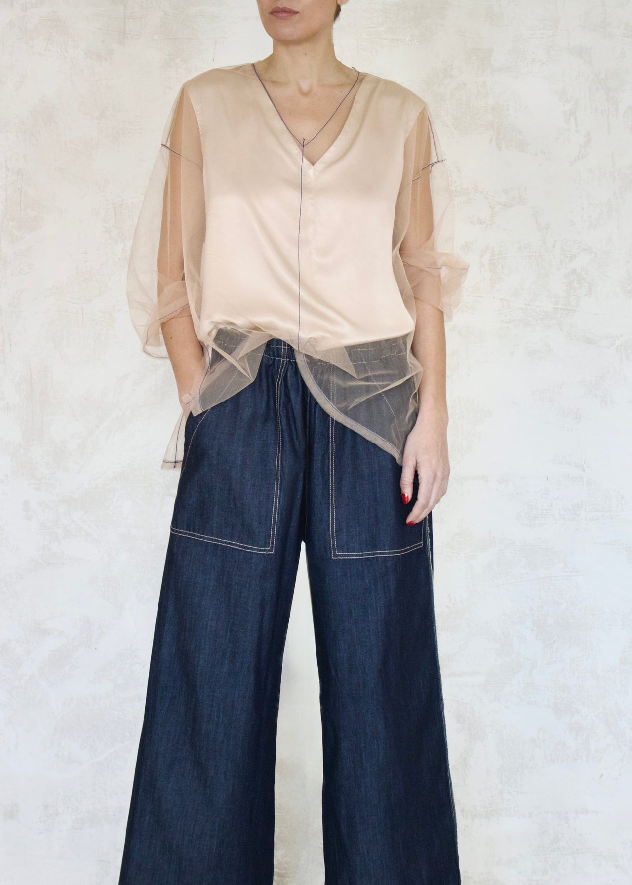 Long Sleeve Tulle Tee