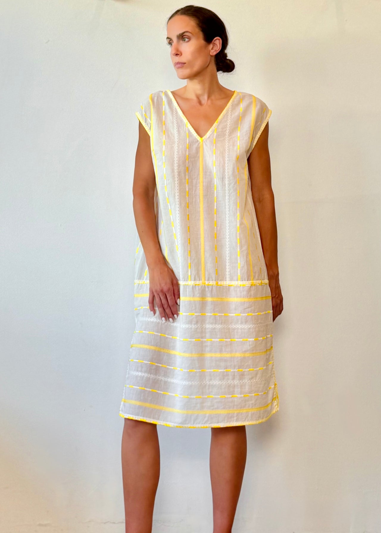 Striped Cotton Sheath Dress