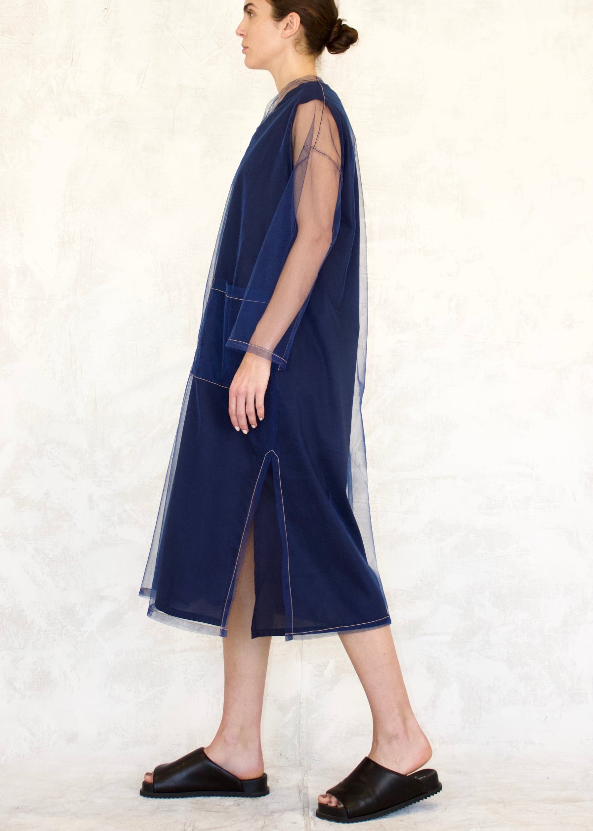Indigo Tulle Lanatus over indigo sheath slip front