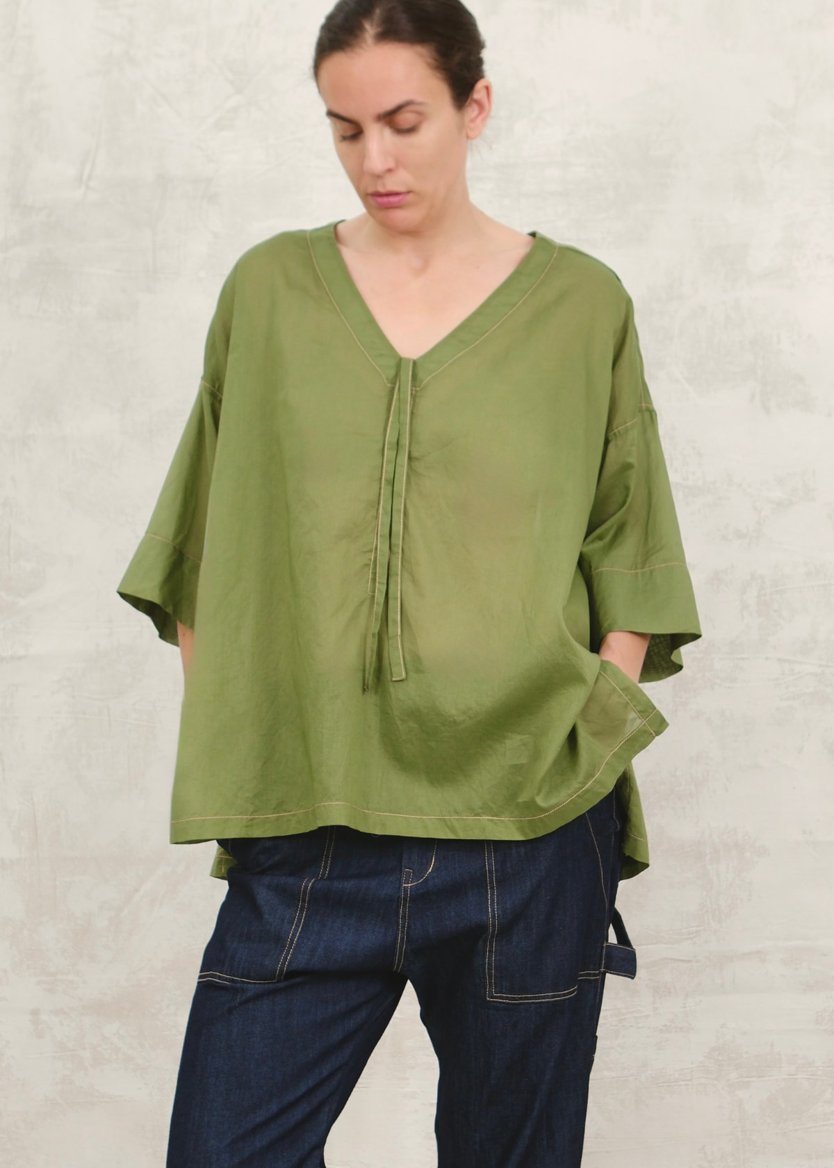 Pullstring harvest top green front