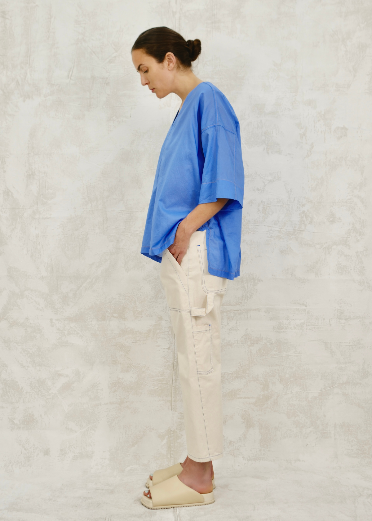 Pullstring harvest top blue side