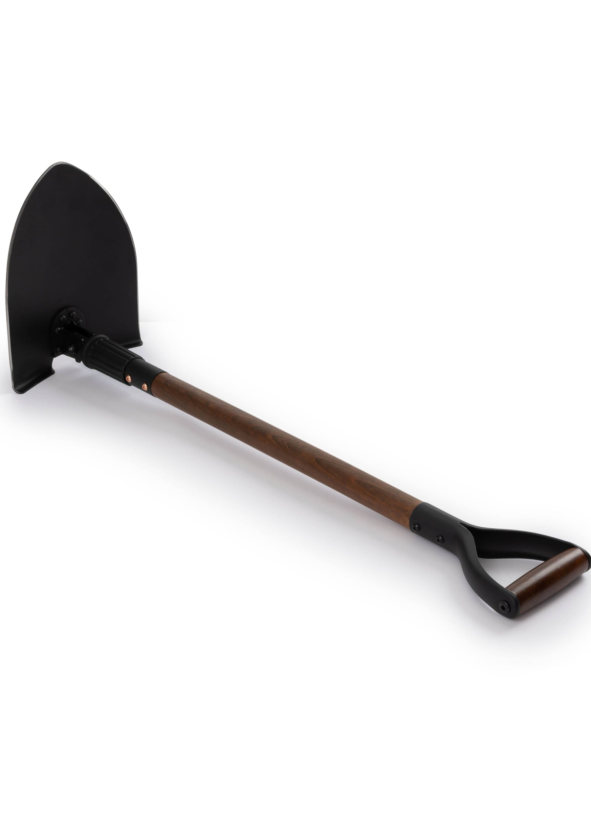 Folding shovel perpendicular head