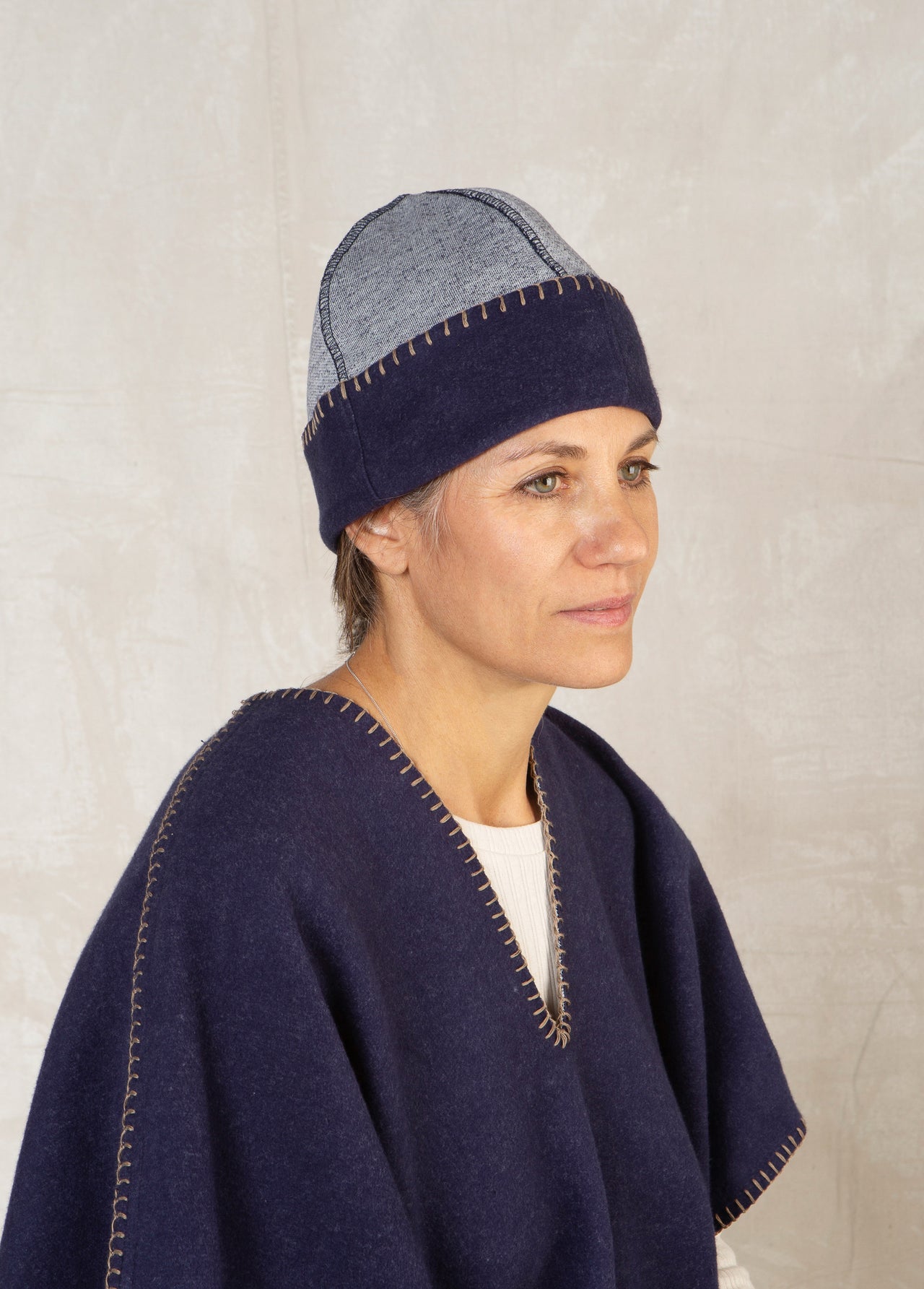 wheat colored fleece beanie