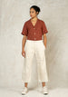 oat colored oat colored cropped pant with stitching