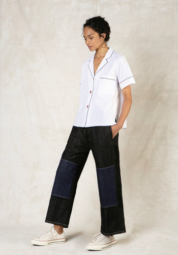 Cotton Poplin Artemisia Edge Stitch Shirt