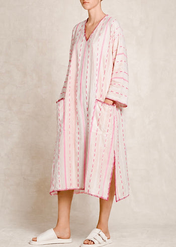 Striped Cotton Poet Caftan