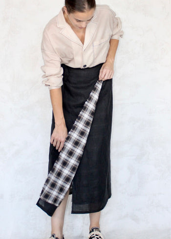 Plaid Reversible Wrap Skirt