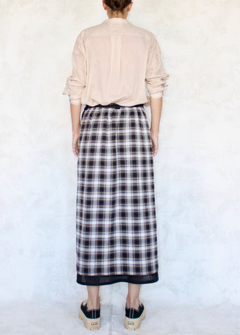 Plaid Reversible Wrap Skirt