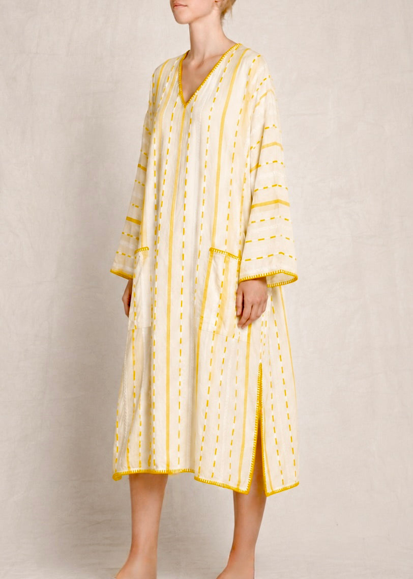 Striped Cotton Poet Caftan