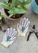 gloves with lavender design