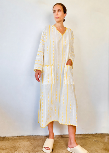 Striped Cotton Poet Caftan