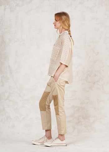 Short Sleeve Artist Shirt - Cotton Voile and Lurex Dots