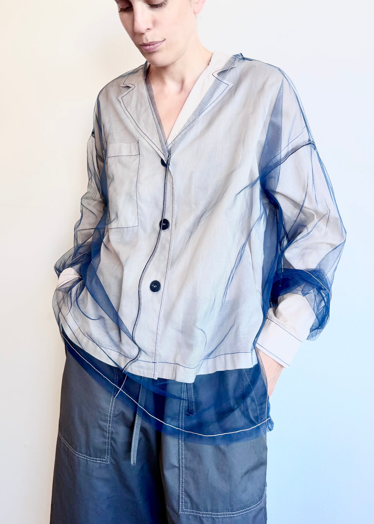 Long Sleeve Tulle Tee