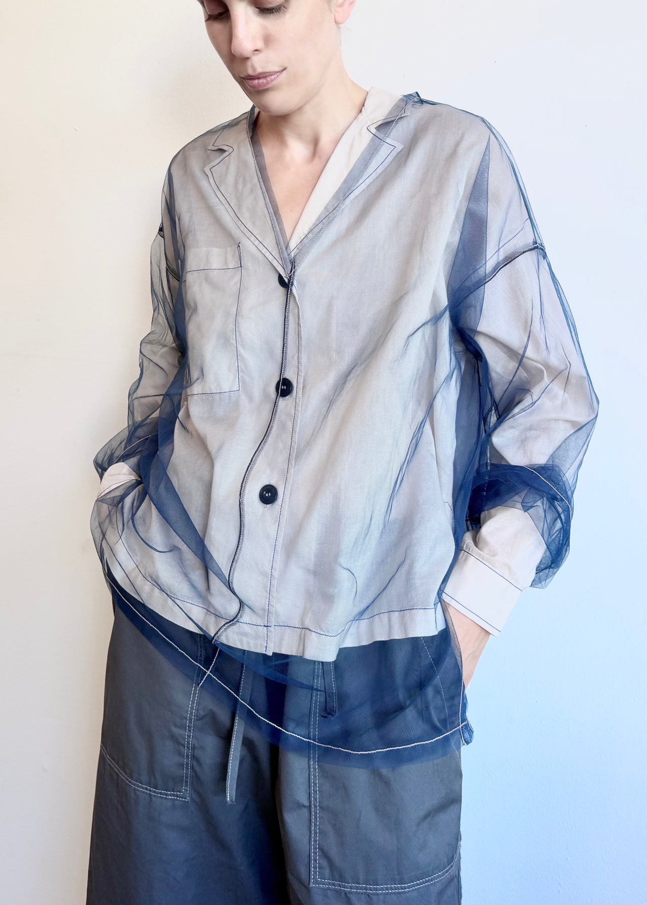 Long Sleeve Tulle Tee