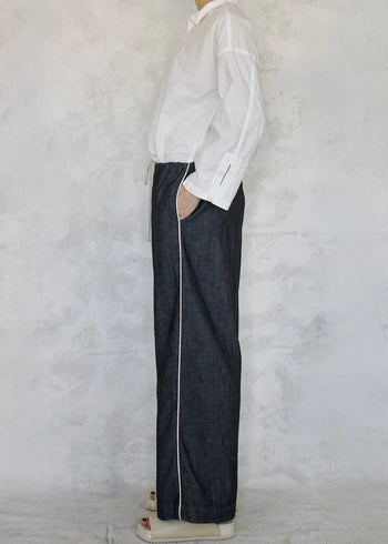 Denim PJ Garner's Pant side white piping