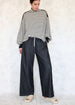 Striped turtleneck with denim PJ pant