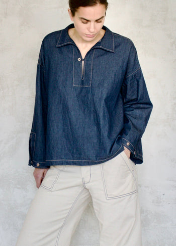 denim popover top front