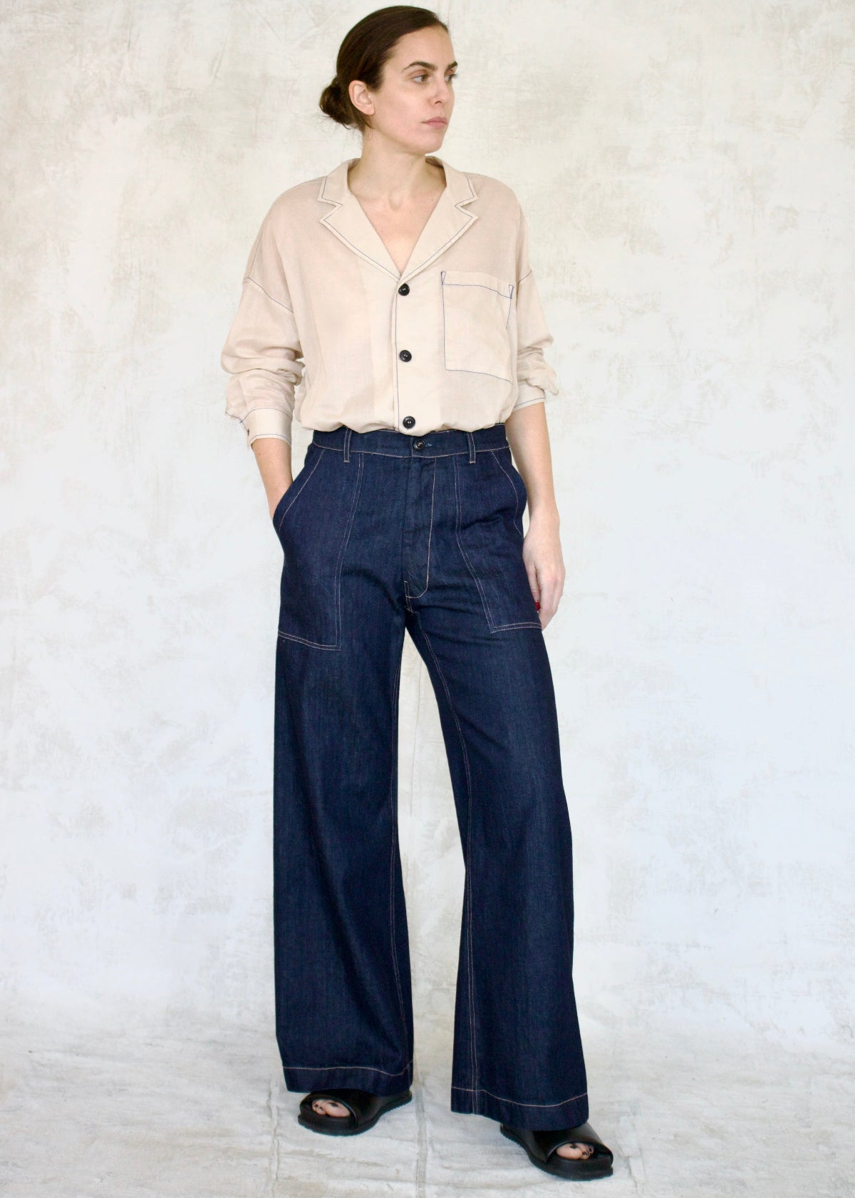 Indigo Denim Deck Pant Front