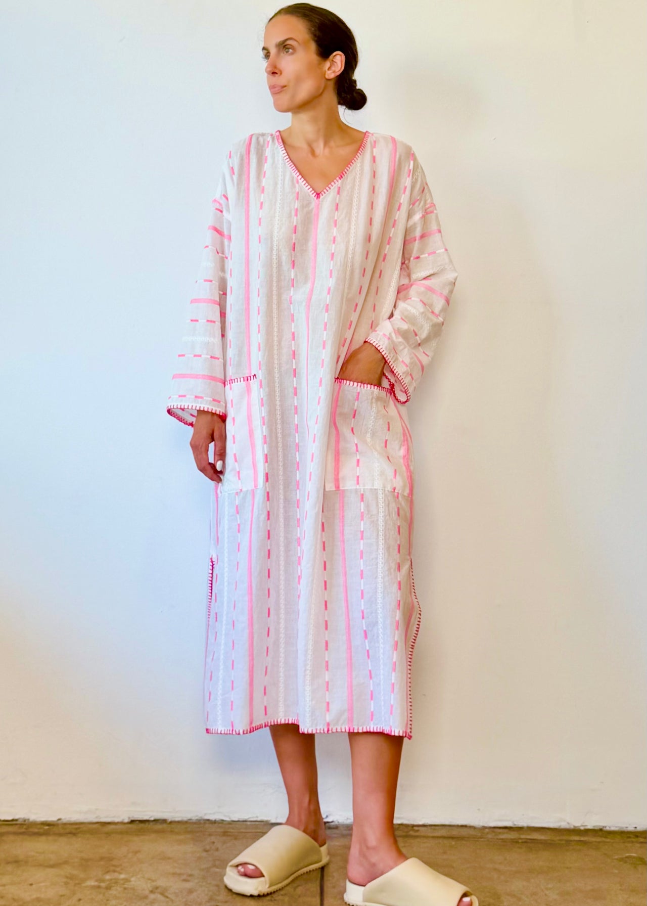 Striped Cotton Poet Caftan