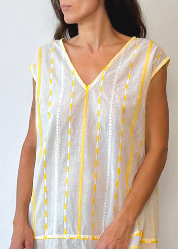Striped Cotton Sheath Dress