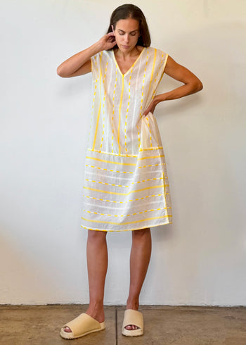 Striped Cotton Sheath Dress