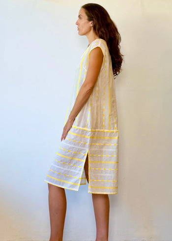 Striped Cotton Sheath Dress
