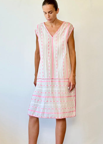 Striped Cotton Sheath Dress