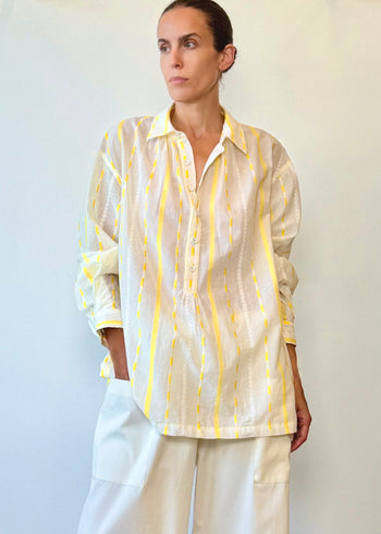 Embroidered Stripe Agnes Shirt