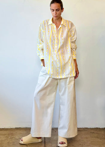 Embroidered Stripe Agnes Shirt