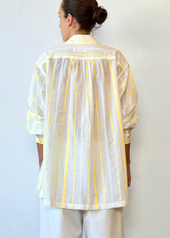 Embroidered Stripe Agnes Shirt