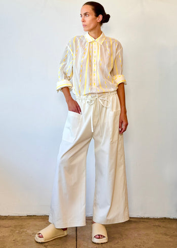 Embroidered Stripe Agnes Shirt