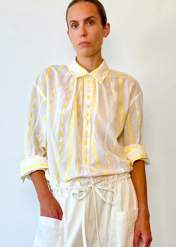 Embroidered Stripe Agnes Shirt