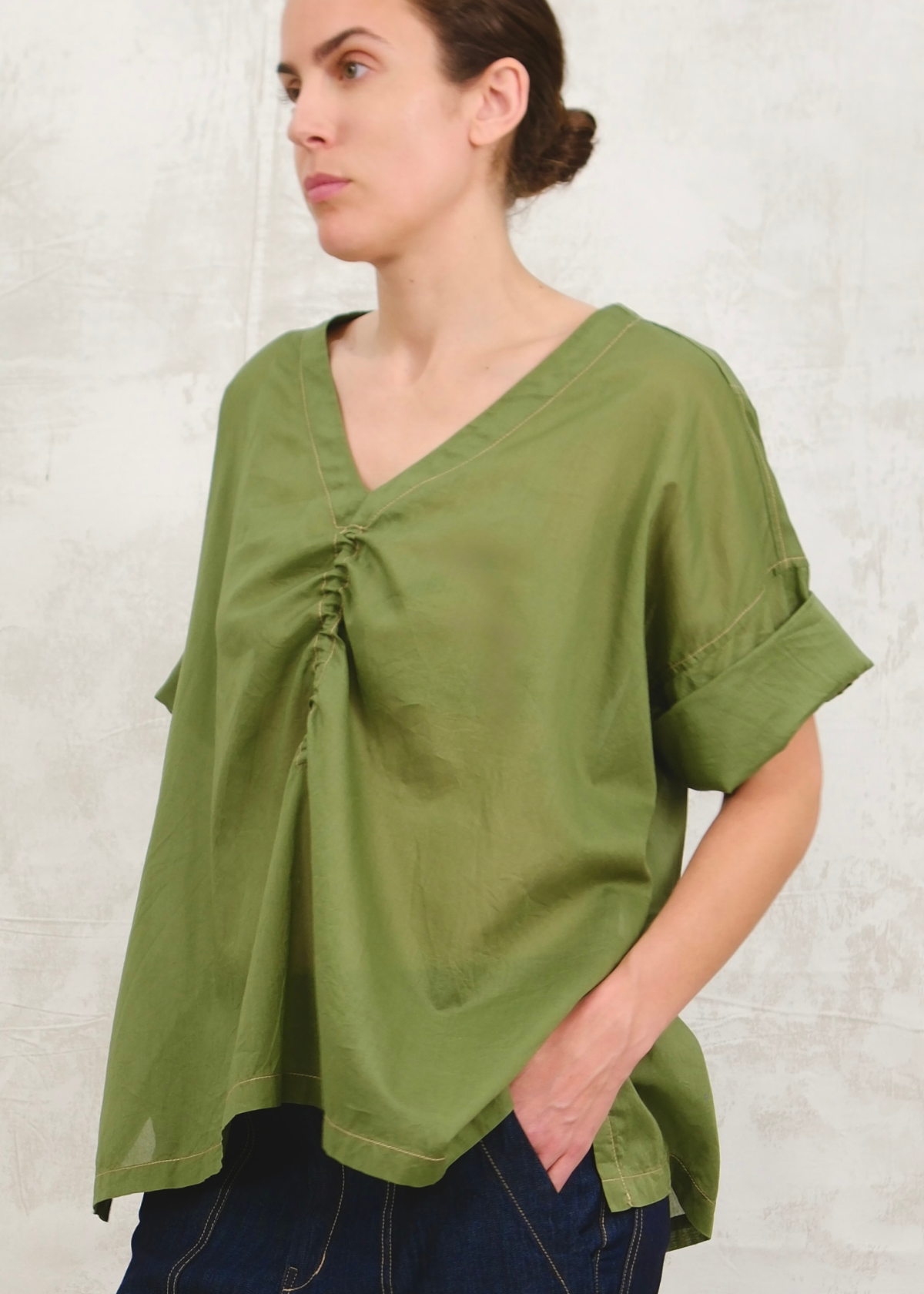 Pullstring harvest top green front