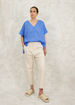Pullstring harvest top blue tucked front
