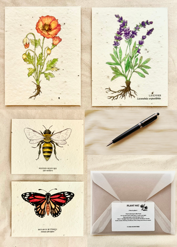 4 plantable cards 