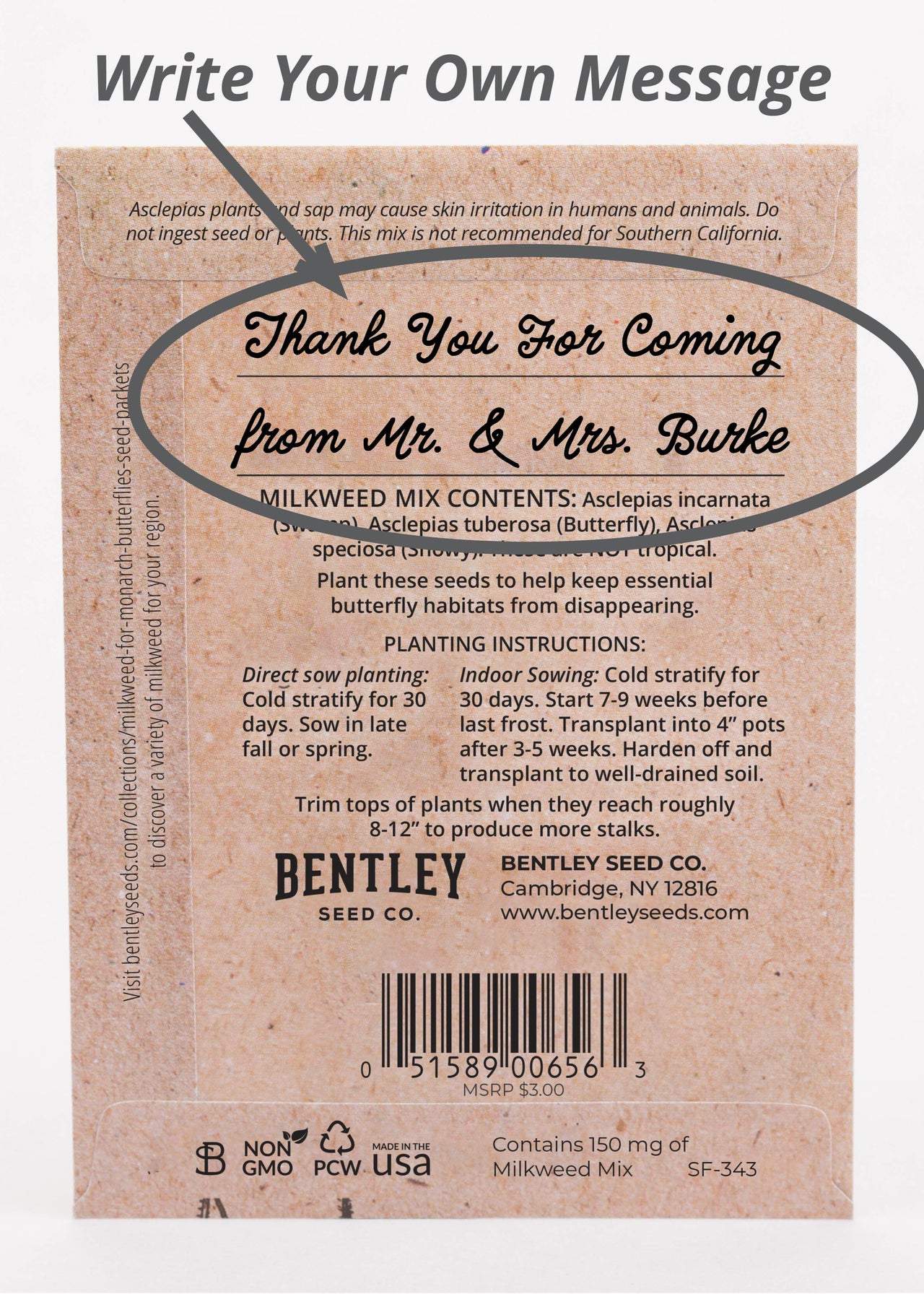 save the butterflies seeds package