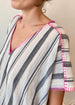 Praia Grey Stripe Cotton Caftan