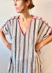 Praia Grey Stripe Cotton Caftan