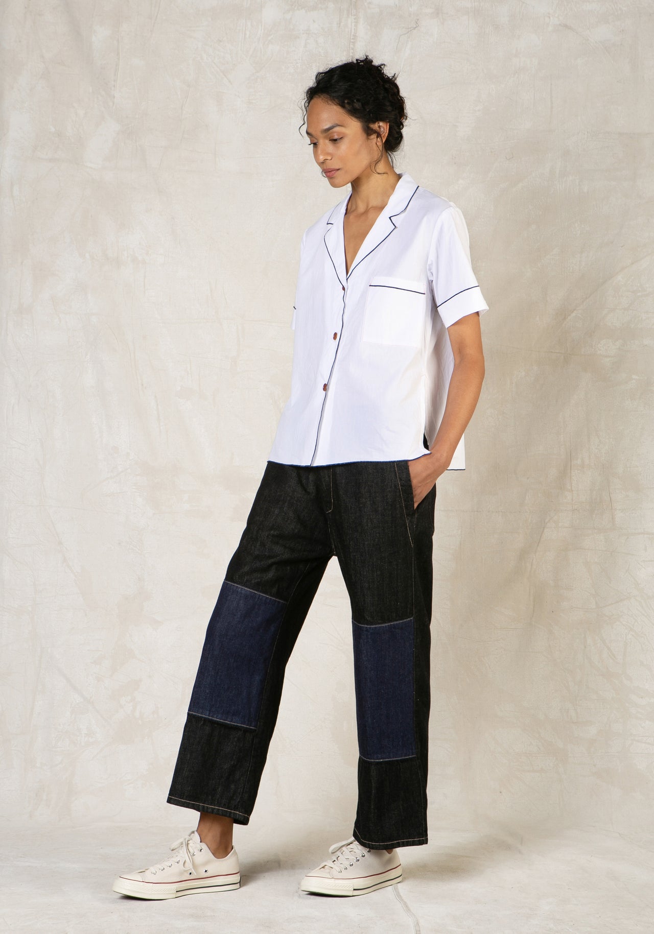white poplin artesima shirt front