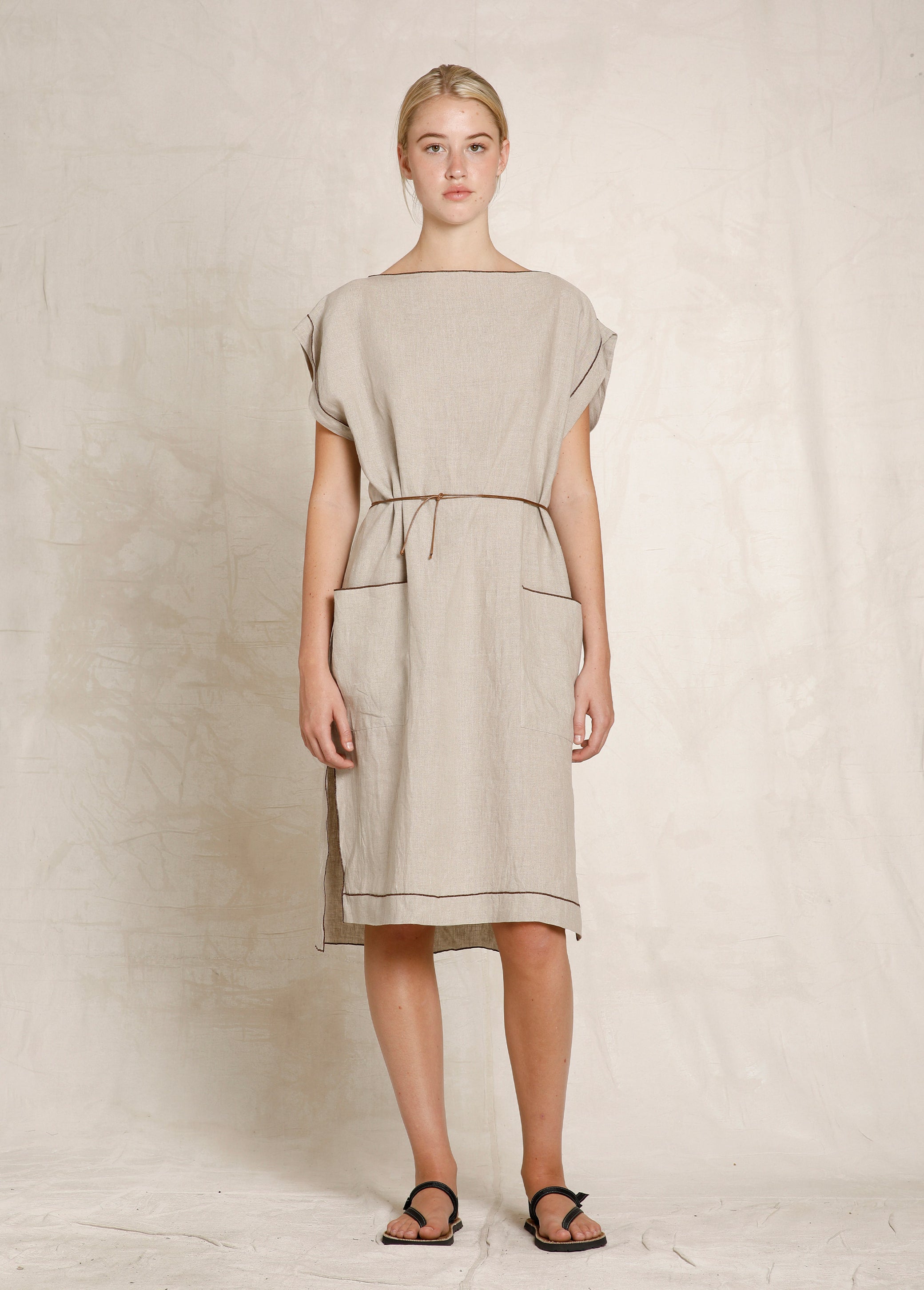 Linen Farmers Market Dress - FLORA ANIMALIA Linen Farmers Market Dress - FLORA ANIMALIA