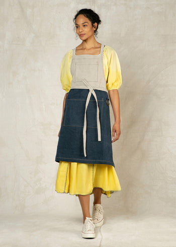 Two Tone Linen Worker's Apron
