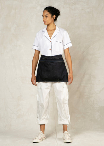 basket apron side navy solid