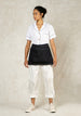 short denim apron with large front pouch pocket