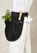 short denim apron with large front pouch pocket  close up